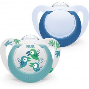 NUK Silikónový cumlík Star boy 6-18m, 2ks