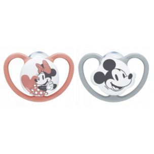 NUK Silikónový cumlík Space Disney Mickey & Minnie 2ks, 0-6m