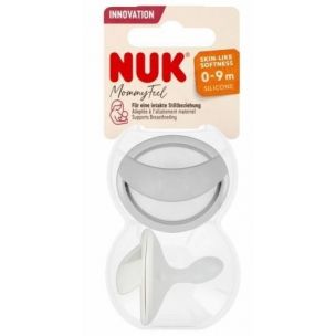 NUK MommyFeel cumlík grey 0-9m 2 ks