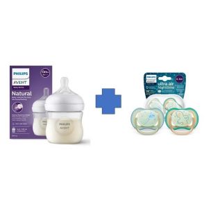 Avent SCY900/00 + SCF376/18 Natural Response fľaša 0m+, 125ml a Cumlík Ultra air nočný 6-18m  2ks