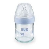 Nuk Kojenecká fľaša sklenená Nature Sense silikón 120 ml, 0-6m Modrá ks